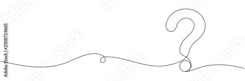 Question mark linear background. One continuous drawing of a question mark. Vector illustration Editable stroke