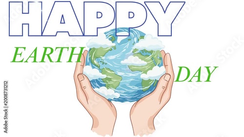 Celebrate a happy EARTH day with vibrant animation