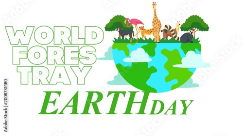 Join the happy EARTH day festivities with creative animation
