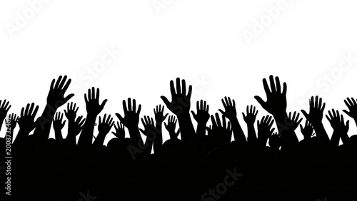Hands raised in crowd