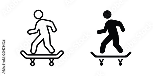 Obraz na płótnie Skating icon editable stroke. Linear and flat icons