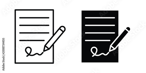 Canvastavla signature file icon editable stroke. Linear and flat icons
