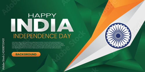 Tableau sur toile India Independence Day Celebration Banner Vector Design with Patriotic Theme and