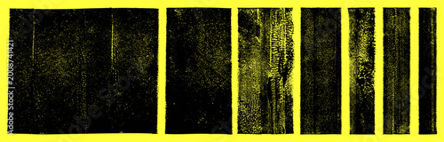 Photos Linocut, relief printing, letterpress various rectangle shapes rough textures set, collection