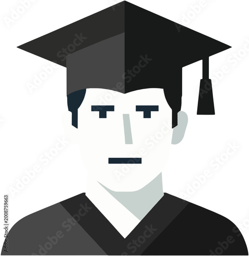 Graduation Cap Person Icon Vector Illustration for Education