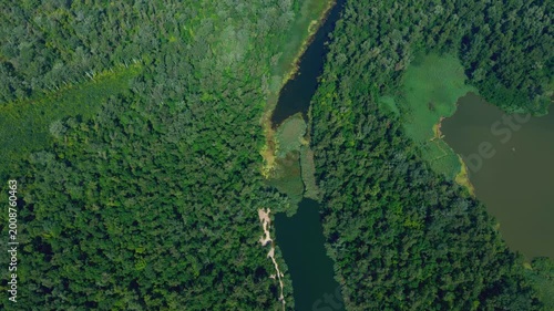 A stunning aerial view of vibrant green islands surrounded by clear blue waterways, showcasing natures beauty