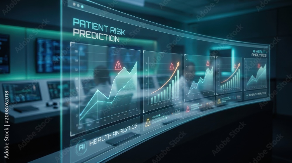 Fototapeta premium Machine Learning Health: Predicting patient risks using digital healthcare system interface