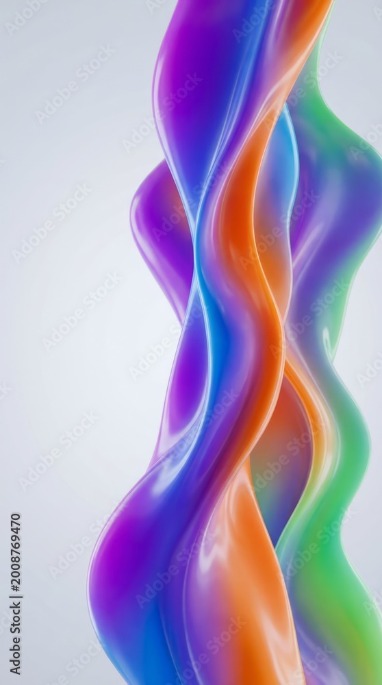 Fototapeta premium Colorful Abstract Twisted Shapes Colorful Twisted Shapes Vibrant Flowing Design Modern Art. Concept featuring colorful, twisted shapes, vibrant, flowing, design for professional commercial design.