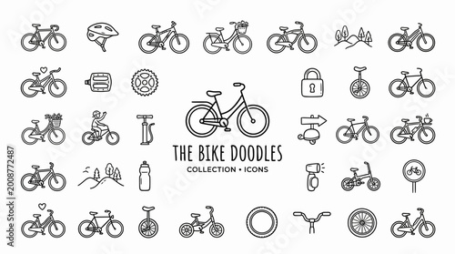 Canvas-taulu Bicycles and Cycling Related Icons.