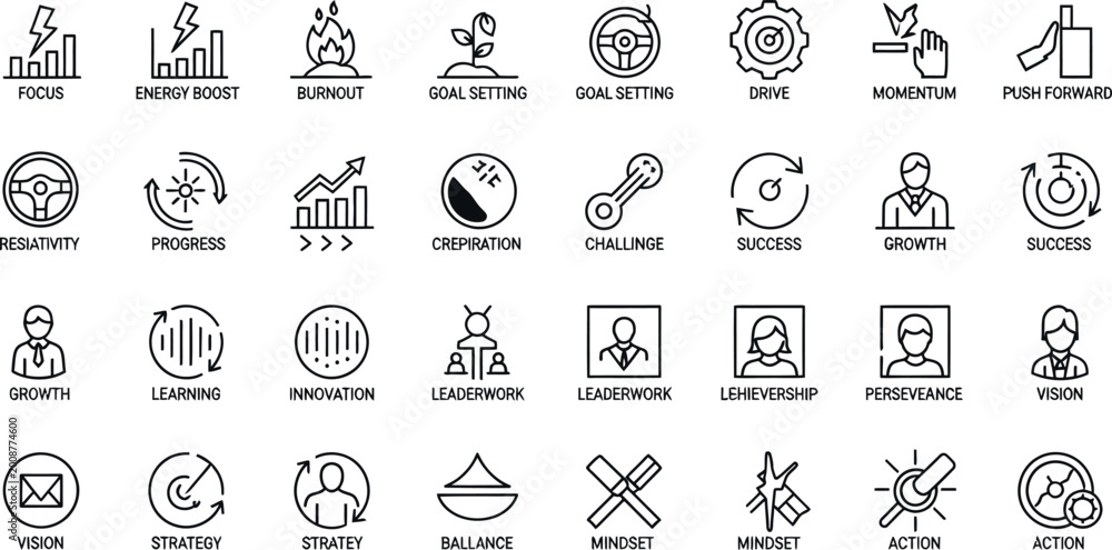 Fototapeta premium Illustration of Collection of business and finance icons for marketing and management strategy.