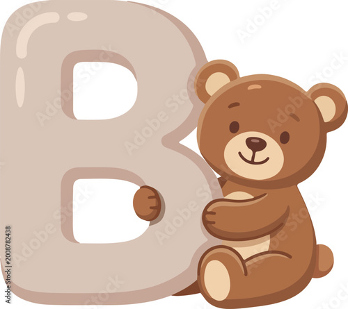 Alphabet Letter B holding by Bear Kids Educational 