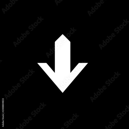 Download arrow icon, monochrome flat style