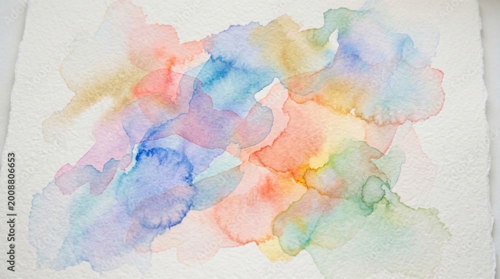 Fototapeta premium Soft and Dreamy Watercolor Splashes Creating a Serene Abstract Art Background with Muted Pastel Hues and Artistic Blends