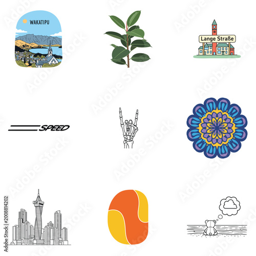 European Landmarks and City Scenery Vector Art Composition