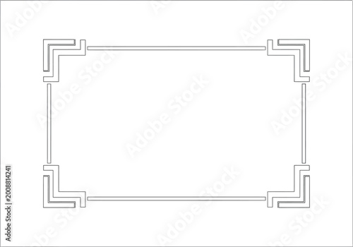 Abstract ornamental frame design with geometric corners and clean lines, perfect for invitations and certificates