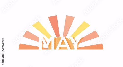 May sunshine graphic with colorful radiating lines