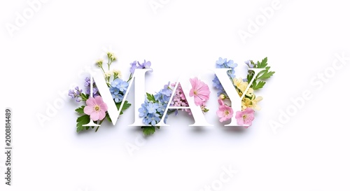 May flowers and blossoms illustration for spring