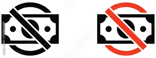 Φωτογραφία No money icon vector illustration featuring simple prohibition symbol representi
