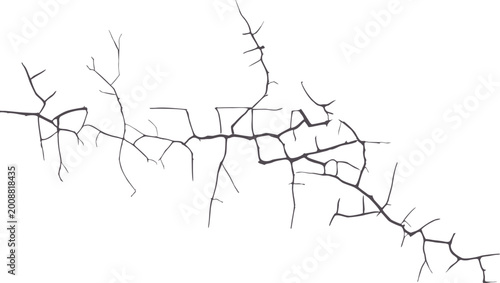 Bild auf Leinwand Cracked ground texture with realistic fracture lines and broken surface details