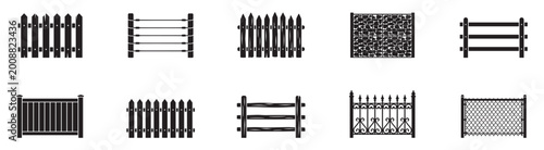 Bild auf Leinwand Garden fence icon set