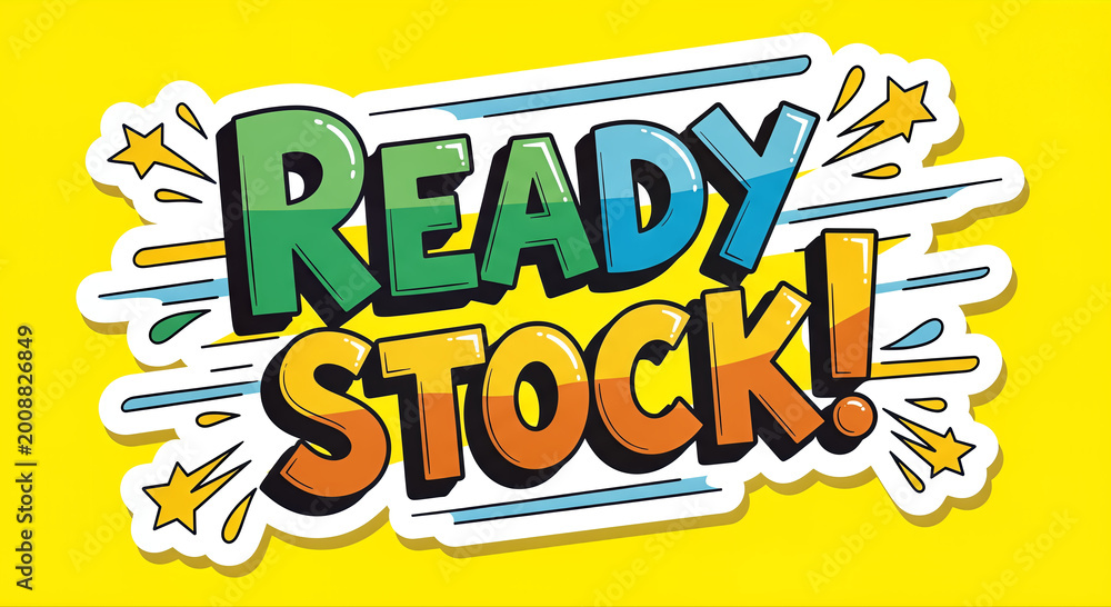 Fototapeta premium Ready Stock Comic Text Illustration.