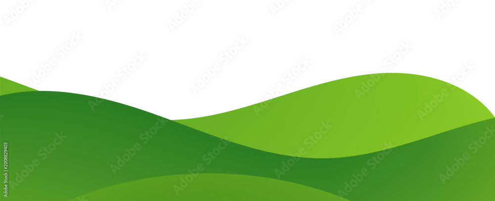 Obraz premium Abstract Green Layered Wave Background with Clean White Space