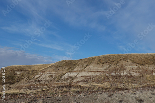 Tableau sur toile The unique and distinctive geological landscape of the badlands in Drumheller, Alberta, Canada