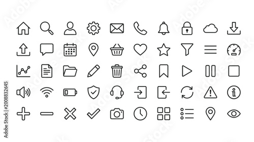Bilde på lerret Editable Modern UI icon set Adobe Illustrator Artwork