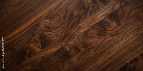 Fotografie Intricate details of rich, dark wood flooring, revealing a natural pattern