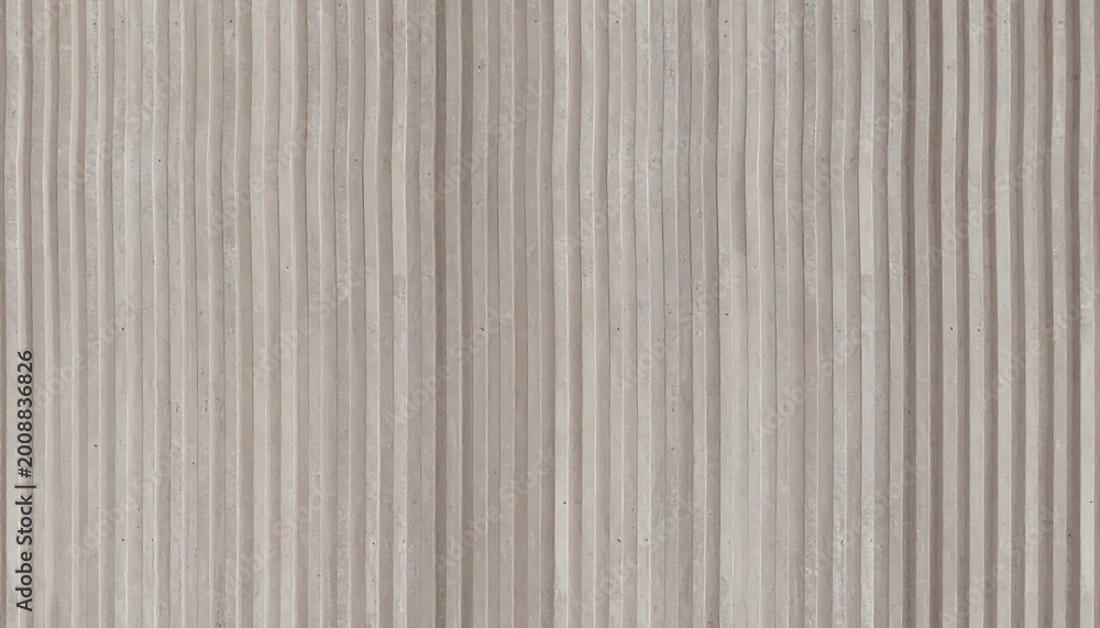 Obraz premium Wide View of Grey wavy Concrete Surface with Vertical Linear Pattern