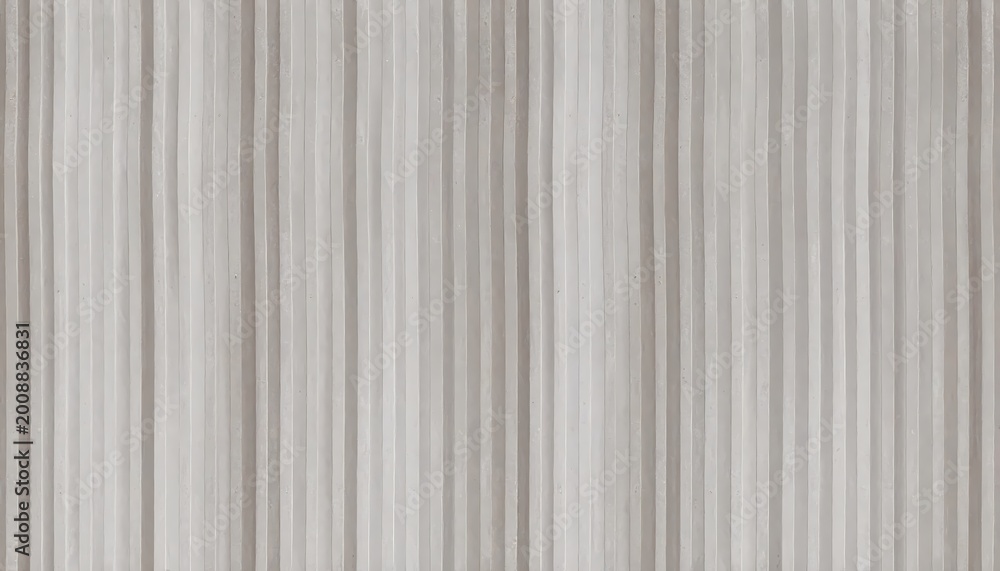 Fototapeta premium Wide View of Grey wavy Concrete Surface with Vertical Linear Pattern
