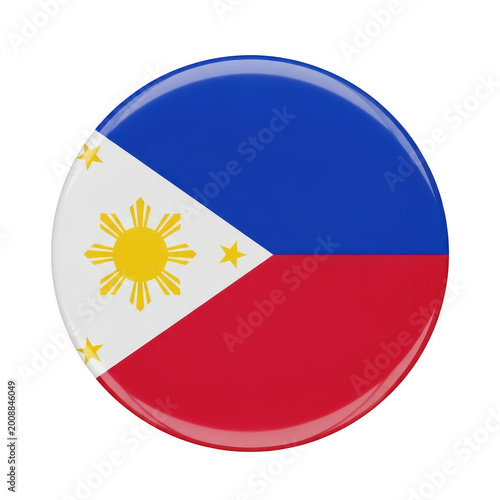 Free Download A circular button badge featuring the national flag of the philippines with its distinct design isolated on transparent background - GFXLoad