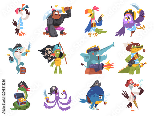 Tablou pe pânză Pirate animals