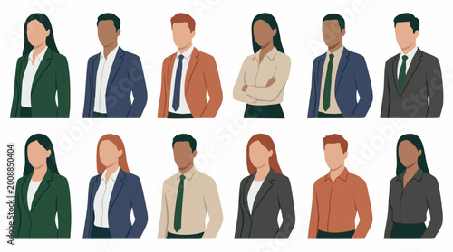Photos Diverse group of business professionals in formal office wear
