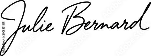 elegant handwritten signature of julie bernard on white background