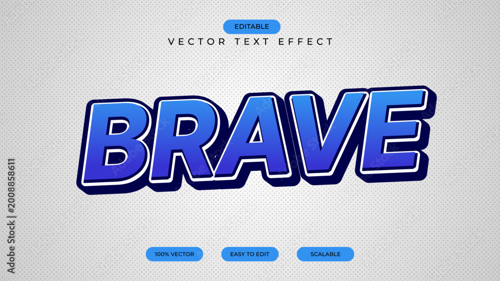 Obraz premium Brave bold 3d style editable text effect