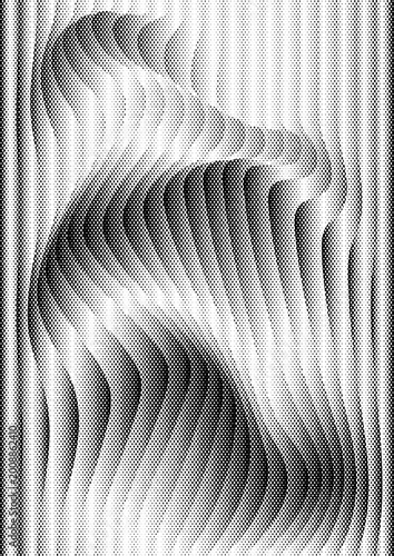 Abstract organic wavy halftone blobs overlay on transparent background for creative liquid and biological textures.