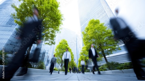 Business people walking in urban environment