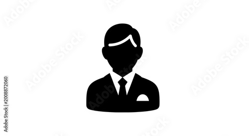 Tableau sur toile Businessman avatar icon depicts a professional corporate representative in a formal suit