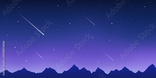 Tablou pe pânză Deep cosmic scene with twinkling celestial bodies against dark backdrop vector illustration background