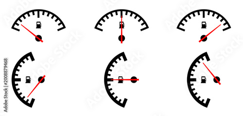 Cuadro en lienzo Gas fuel indicator car icon full empty gauge power dashboard