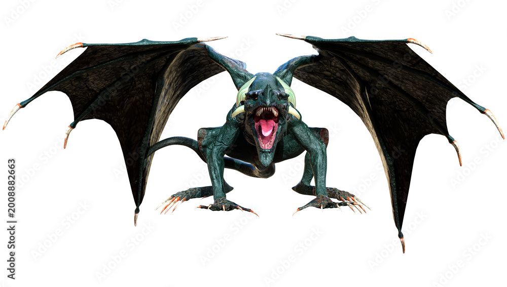 Fototapeta premium 3D Rendering Fairy Tale Dragon on White