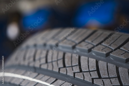 New tire is placed on the tire storage rack. Be prepared for vehicles that need to change tires.