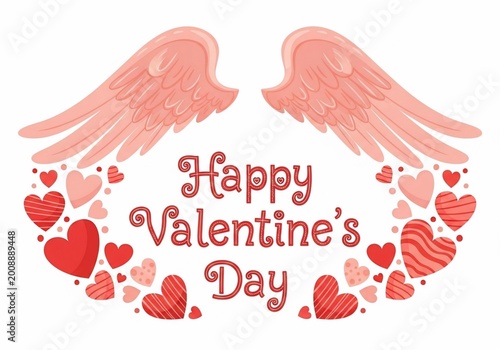 Winged Hearts Embrace: Sweet Valentine's Day Greeting