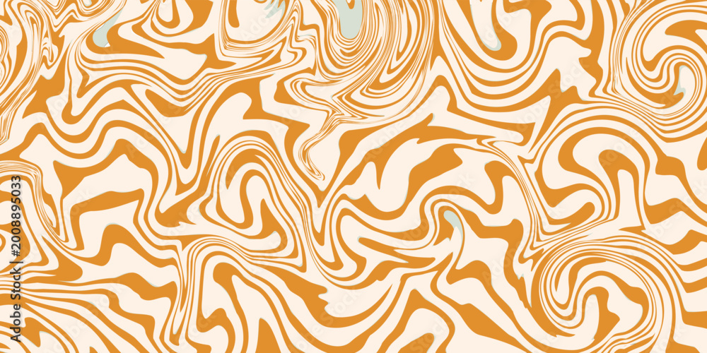 Obraz premium Liquid sweet caramel colored texture . Retro waves vector background