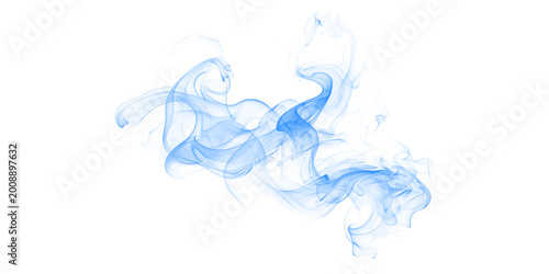 Abstract Blue Smoke Swirls Flowing on Dark Backdrop for Fantasy Technology or Creative Design Overlay