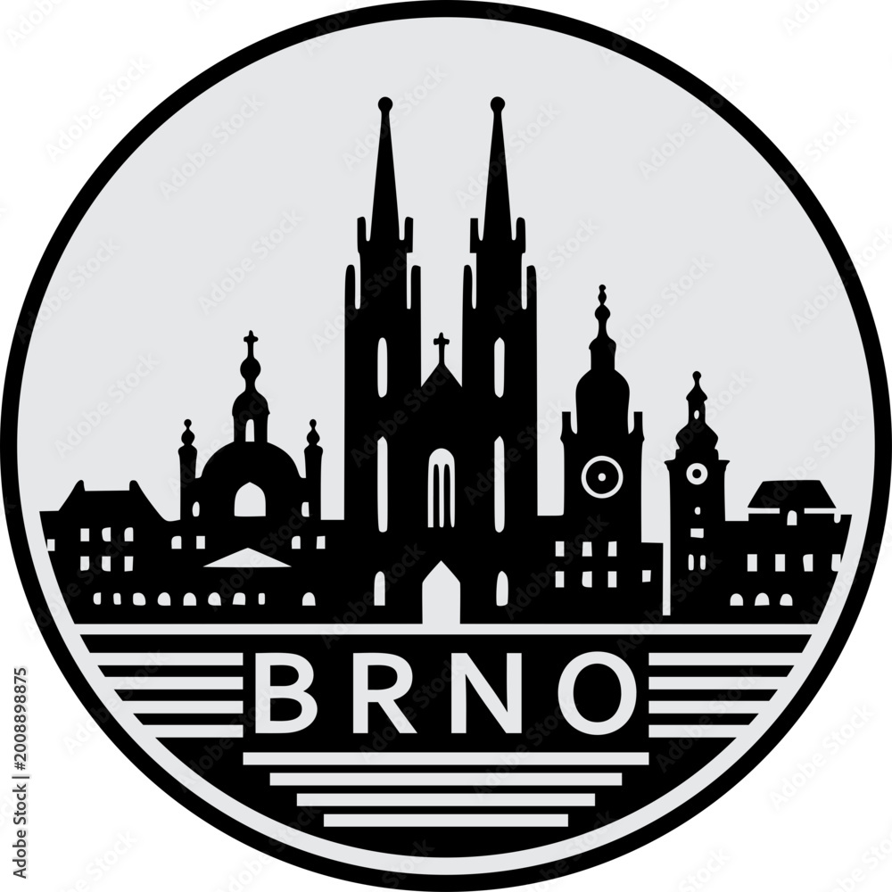 Naklejka premium Brno Skyline Vector Icon