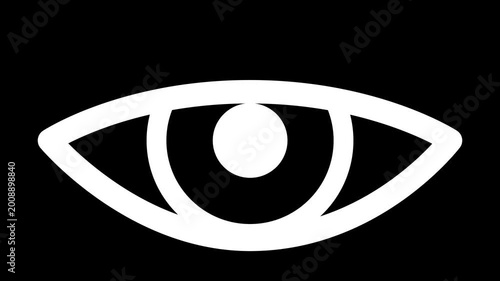 White eye icon appears on black background