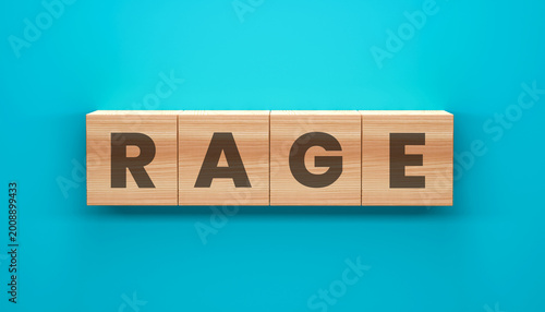 Quadro su tela RAGE blocks: a vibrant tableau of emotion, meticulously arranged, boldly communicates a raw and intense human experience