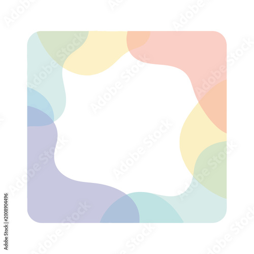 Pastel Colored Square Frame with White Space.